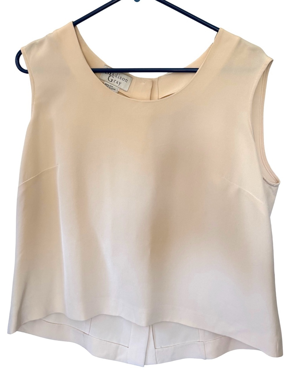 Vintage Cream Sleeveless Silk Top